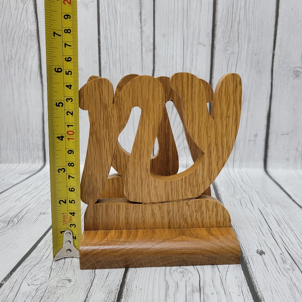 Vintage Handmade Wood Carved NY Napkin/Letter Holder - Picture 6 of 6